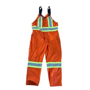 Put It On Hi Vis Orange Bib Overalls Size 44 Reflective Stripes Adjustable